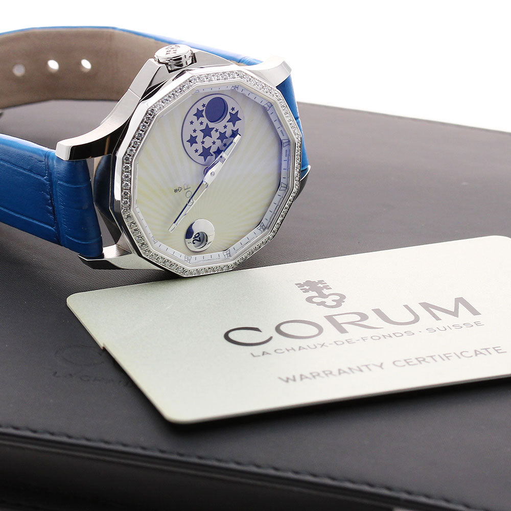CORUM Admirals Cup Legend 38 A384/03121 Mystery Moon Diamond Bezel beige Dial Automatic Boy's Watch_897396