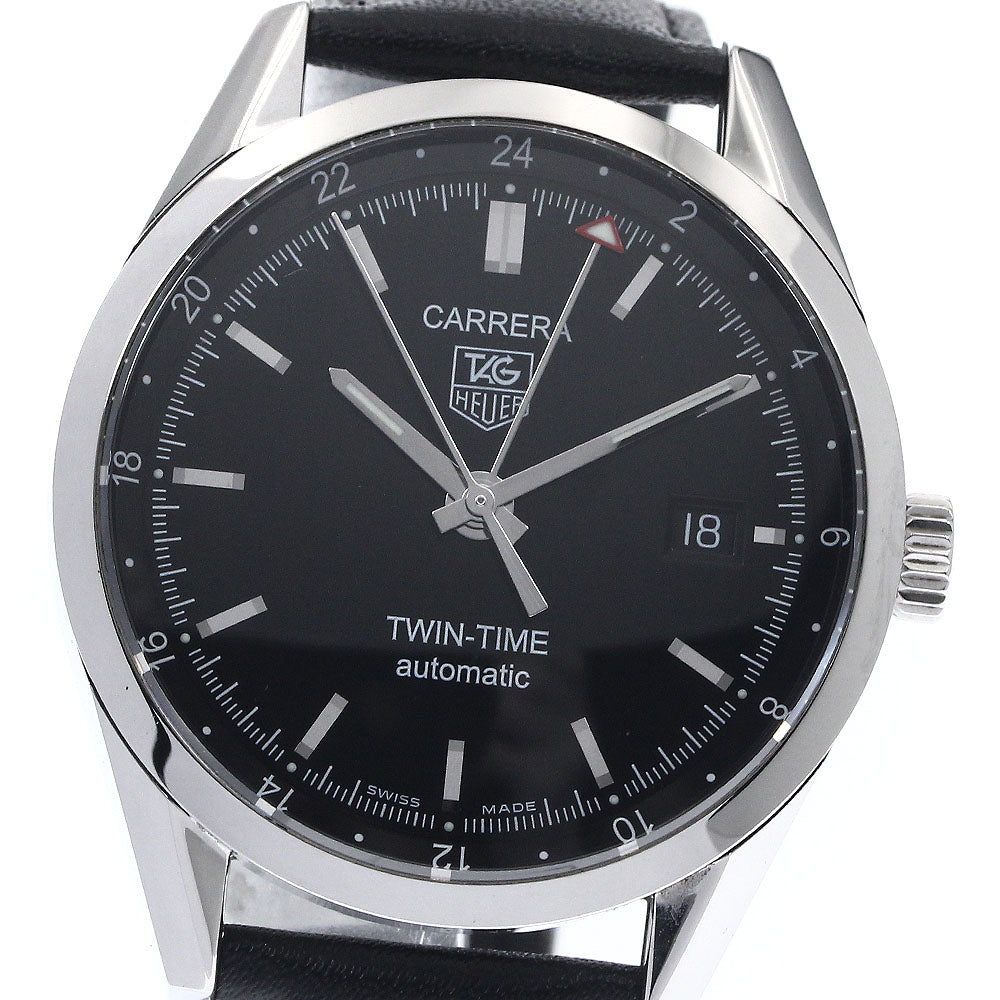 TAG HEUER Carrera twin time WV2115-0 Date GMT black Dial Automatic Men's_897401