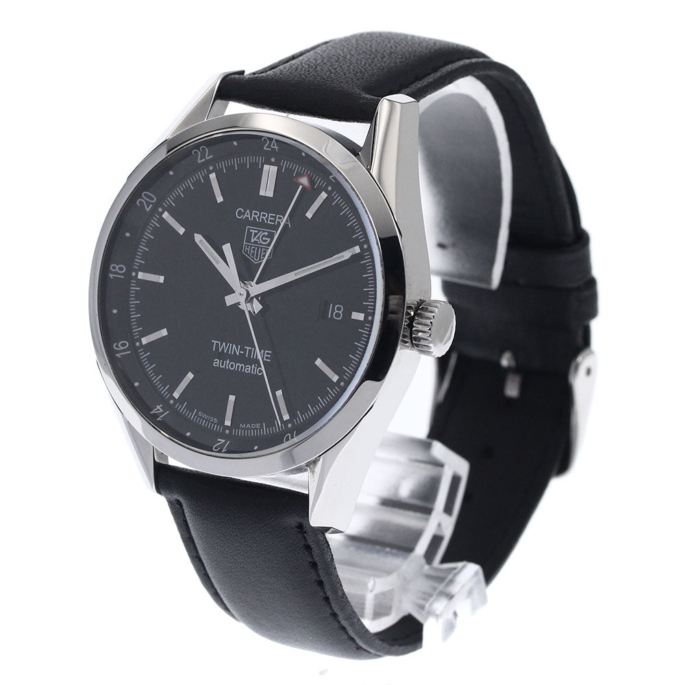 TAG HEUER Carrera twin time WV2115-0 Date GMT black Dial Automatic Men's_897401