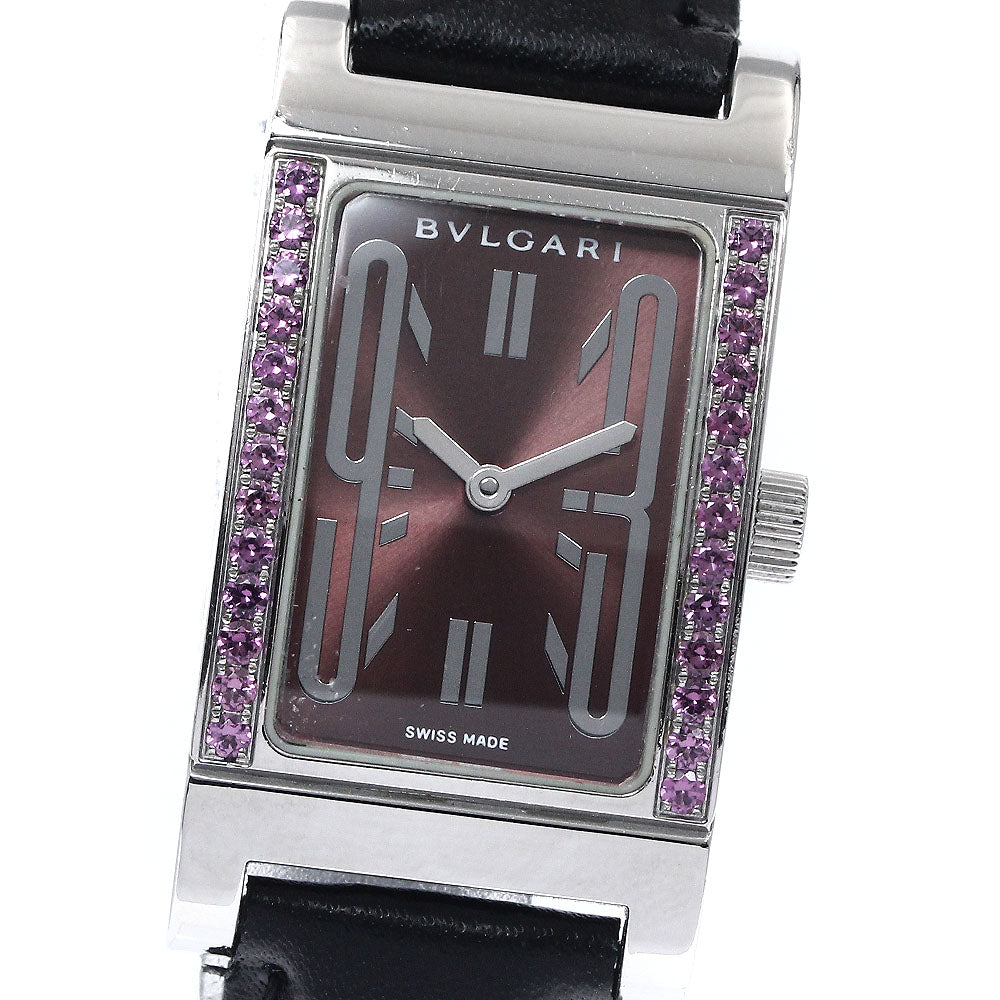 BVLGARI Rettangolo Rhodolite Garnet RT39S Bordeaux Dial Quartz Ladies_897404