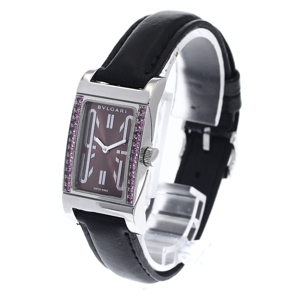 BVLGARI Rettangolo Rhodolite Garnet RT39S Bordeaux Dial Quartz Ladies_897404
