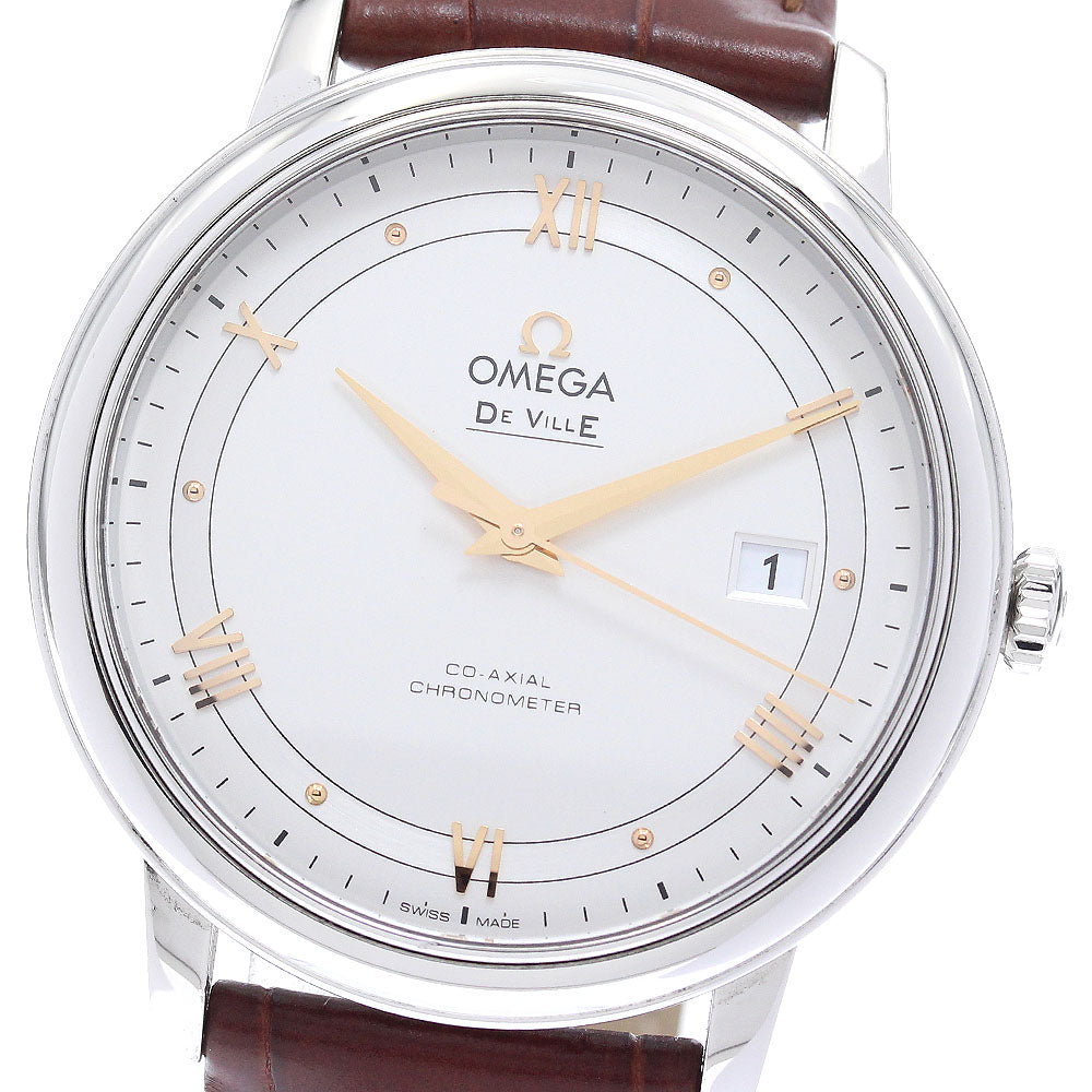 OMEGA De Ville Prestige 424.13.40.20.02.002 Date Co-Axial Silver Dial Automatic Men's Watch_897411