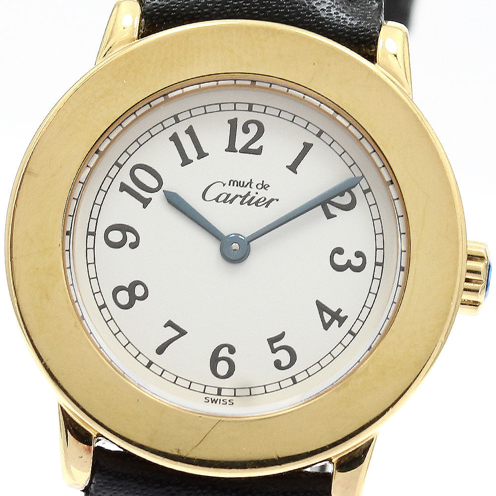 CARTIER Must Rondo W1008843 beige Dial Quartz Ladies Watch_897438