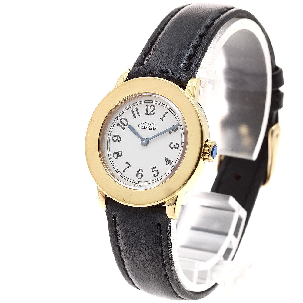 CARTIER Must Rondo W1008843 beige Dial Quartz Ladies Watch_897438