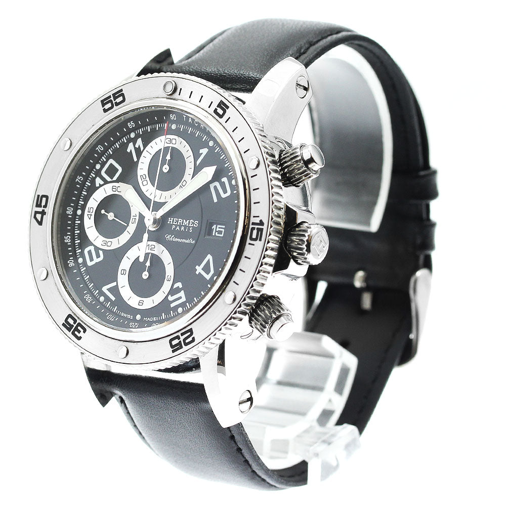 HERMES Clipper Diver Chronograph CP2.910 Black Dial Automatic Men's Watch_897469