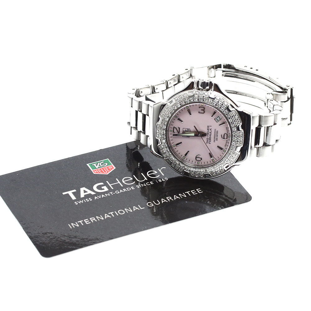 TAG HEUER Formula 1 Glamor Diamond WAC1216.BA0852 date diamond bezel Pink shell Dial Quartz Ladies Watch_897917