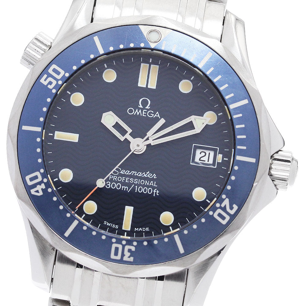 OMEGA Seamaster300 2561.80 Date Navy Dial Quartz Boy's Watch_898007