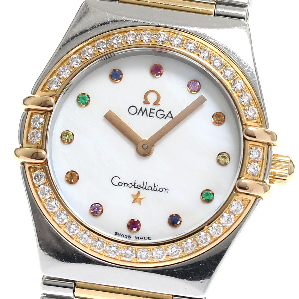 OMEGA Constellation 1373.79 12P diamond diamond bezel White shell Dial Quartz Ladies Watch_898012