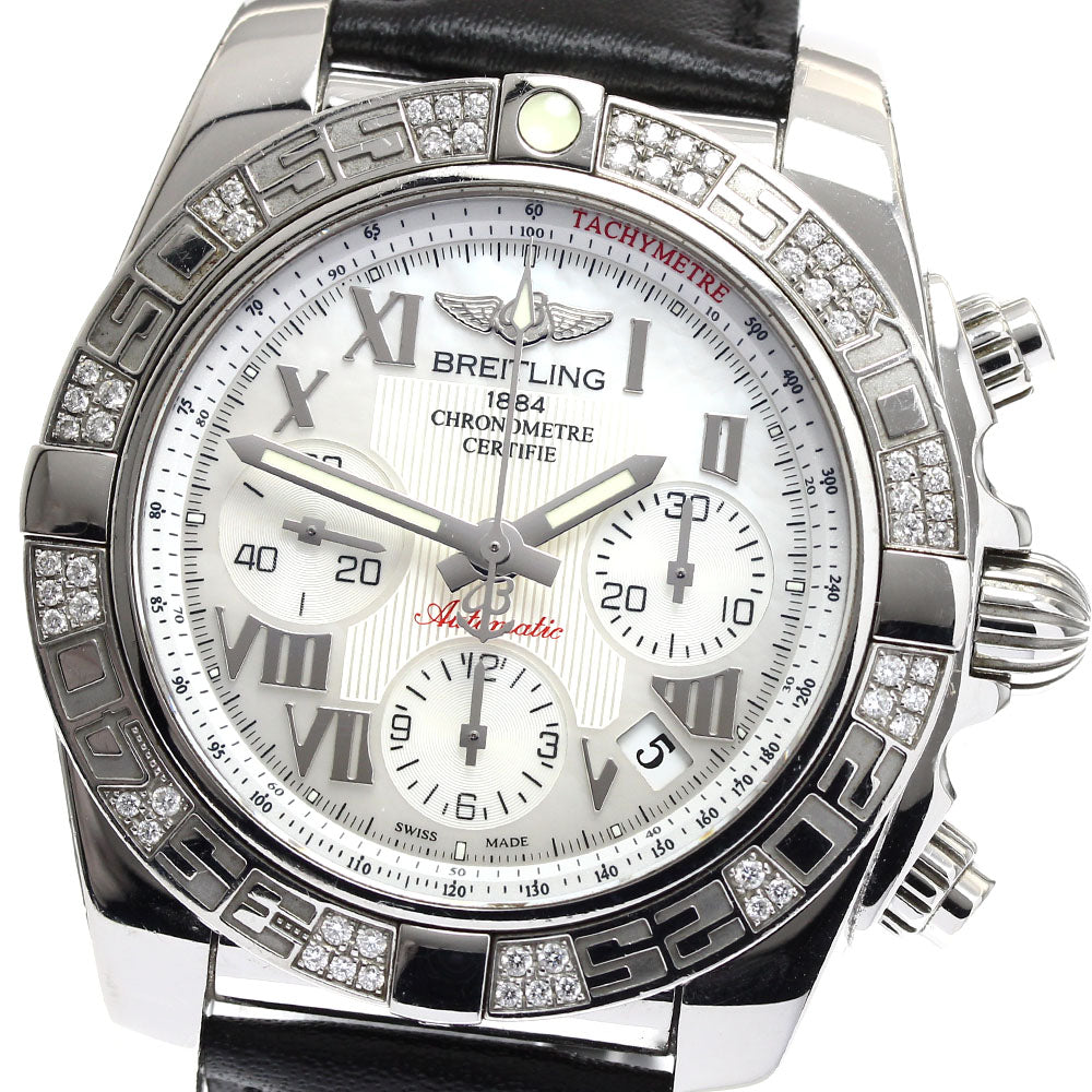 BREITLING Chronomat41 AB0140 Bezel Diamond Chronograph White shell Dial Automatic Men's Watch_898040