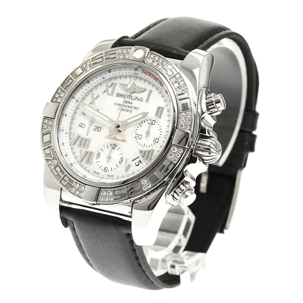 BREITLING Chronomat41 AB0140 Bezel Diamond Chronograph White shell Dial Automatic Men's Watch_898040