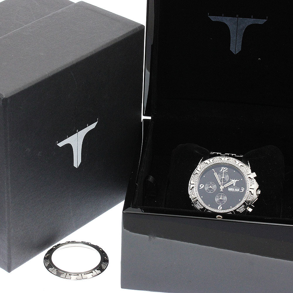 TIRET NEW YORK chronograph diamond bezel black Dial Automatic Men's Watch_898082