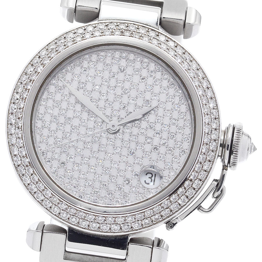 CARTIER Pasha C W31010M7 After-Diamond Bezel/Dial Silver Dial Automatic Boy's Watch_898087