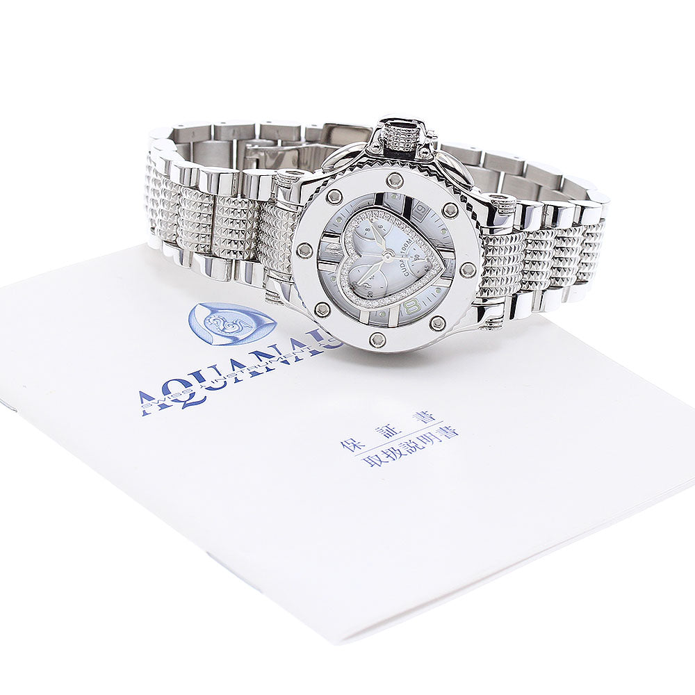 AQUANAUTIC Princess Cuda P6051N02C03 diamond bezel chronograph White shell Dial Quartz Ladies Watch_898128