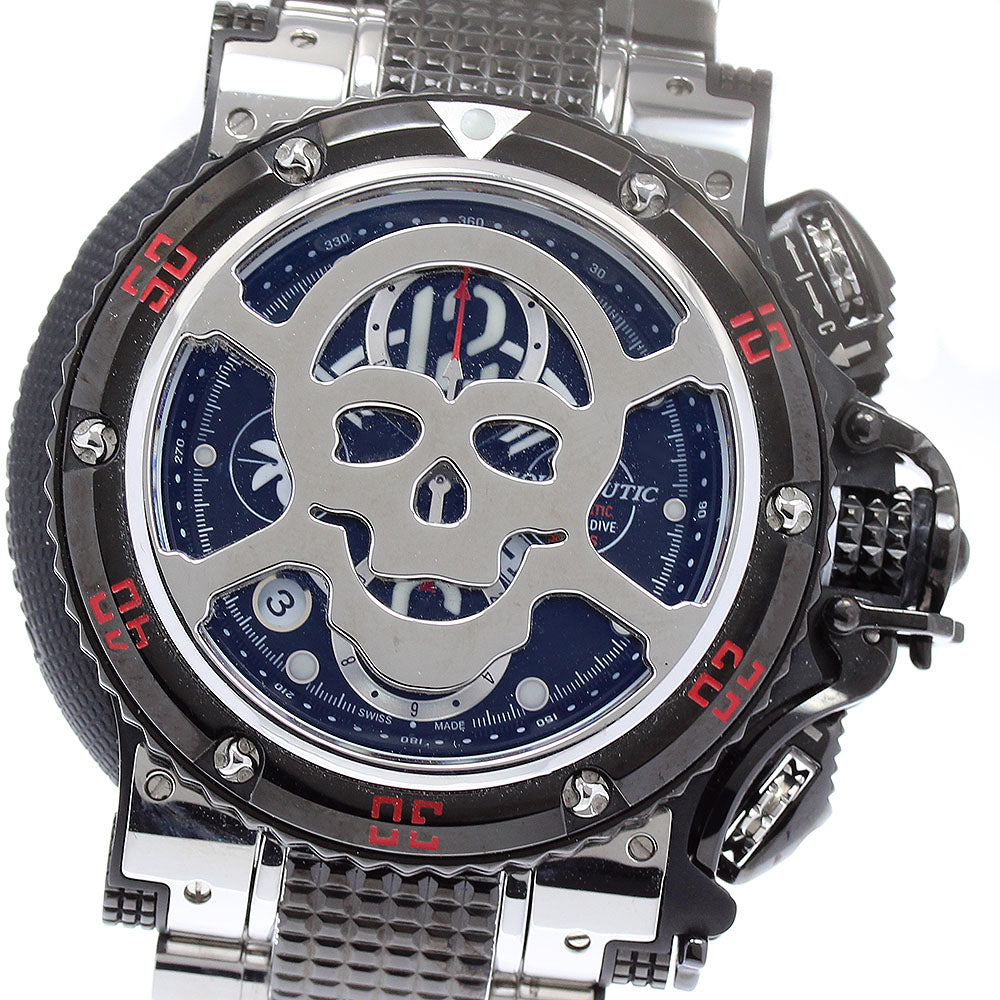 AQUANAUTIC Sub Commander Skull diamond Silver Dial Automatic Men's Watch_898132