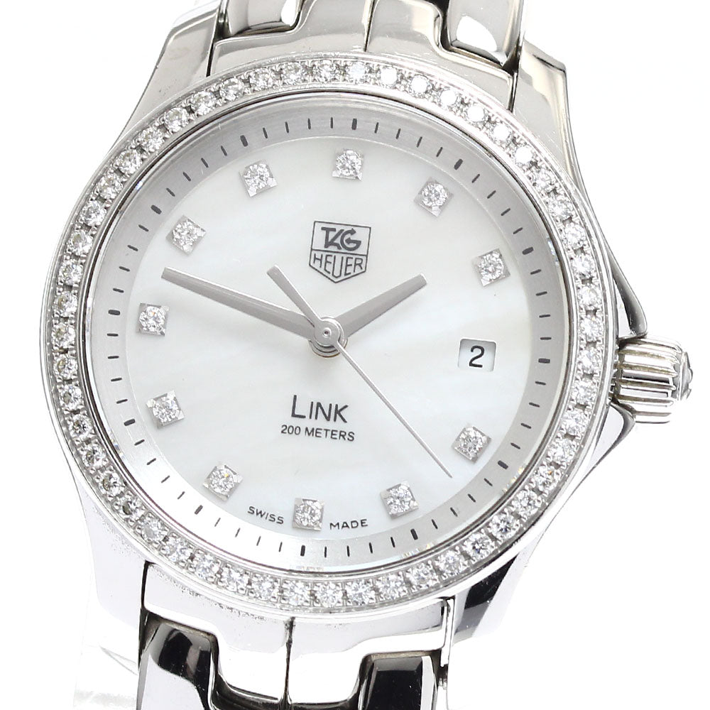 TAG HEUER Link WJF1319 11P diamond bezel Quartz Ladies Watch_898169