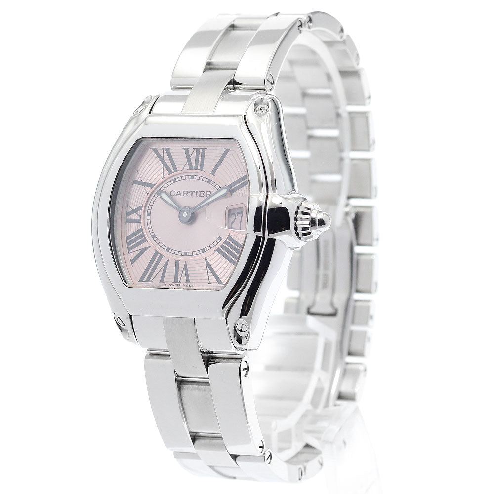 CARTIER Roadster SM W62017V3 Date pink Dial Quartz Ladies Watch_898193