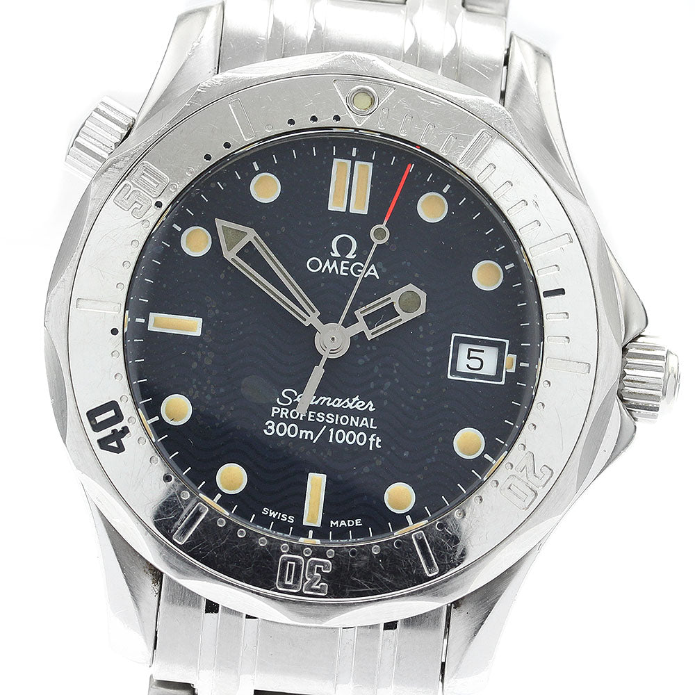 OMEGA Seamaster300 2562.80 Date Navy Dial Quartz Boy's Watch_898215