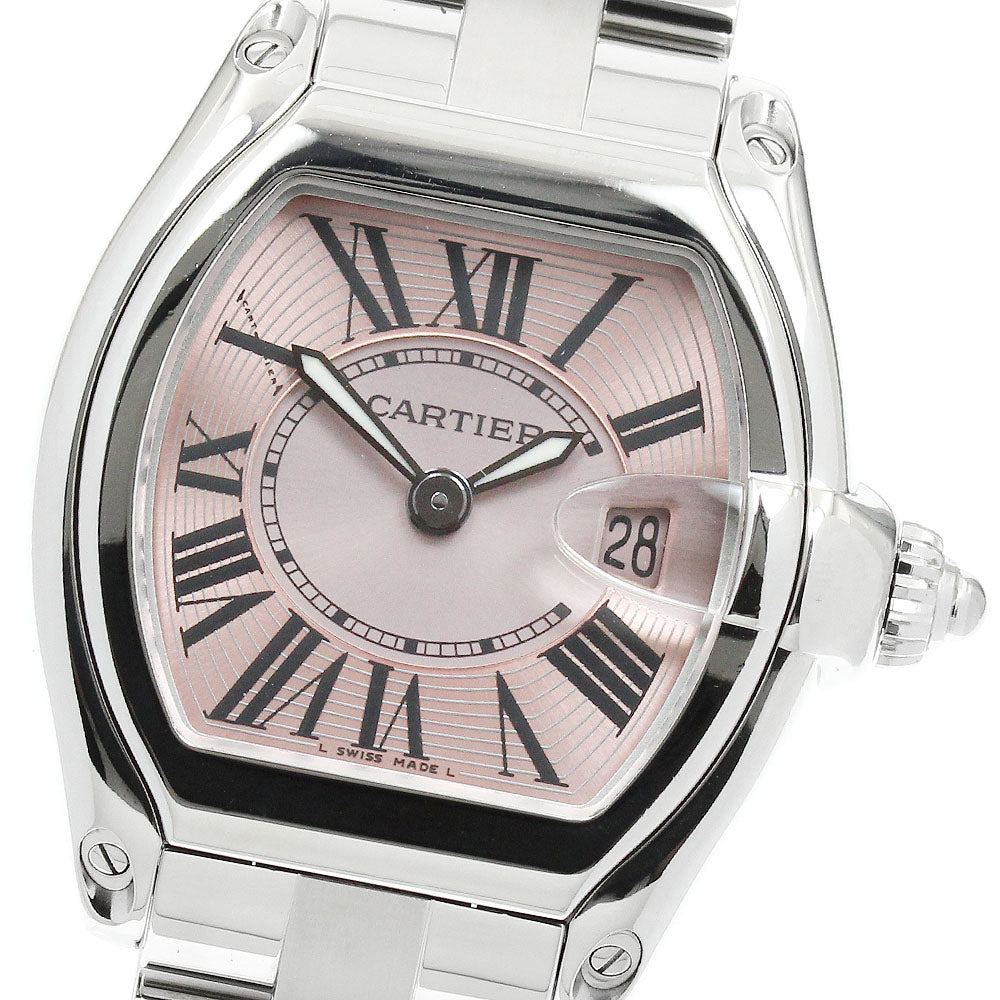 CARTIER Roadster SM W62017V3 Date pink Dial Quartz Ladies Watch_898248