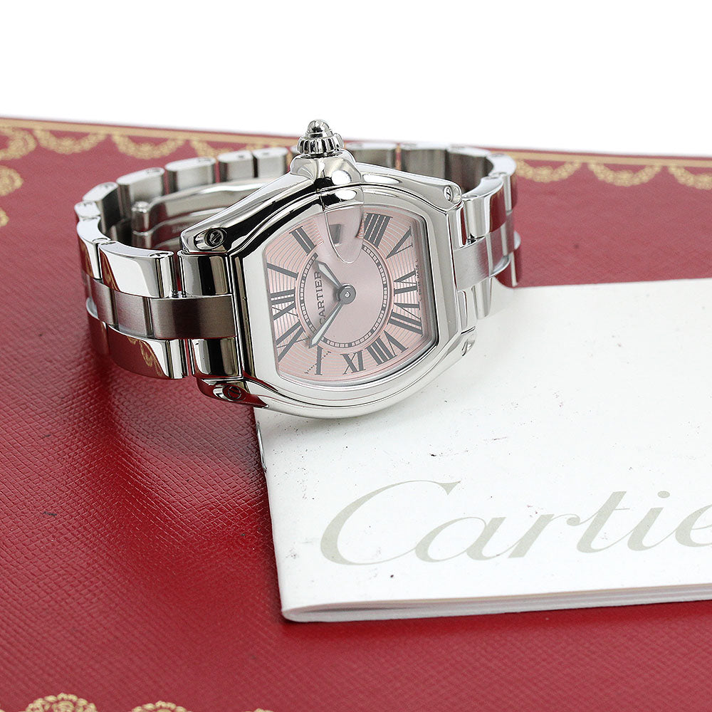 CARTIER Roadster SM W62017V3 Date pink Dial Quartz Ladies Watch_898248