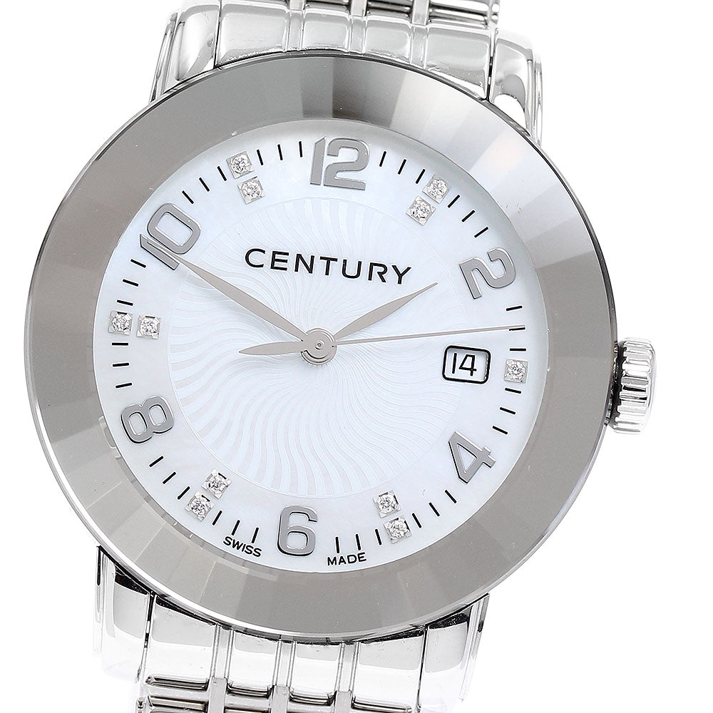 CENTURY Elegance Time Gem 648.7.U.N1B.12.SF 11P diamond White shell Dial Quartz Ladies Watch_898271