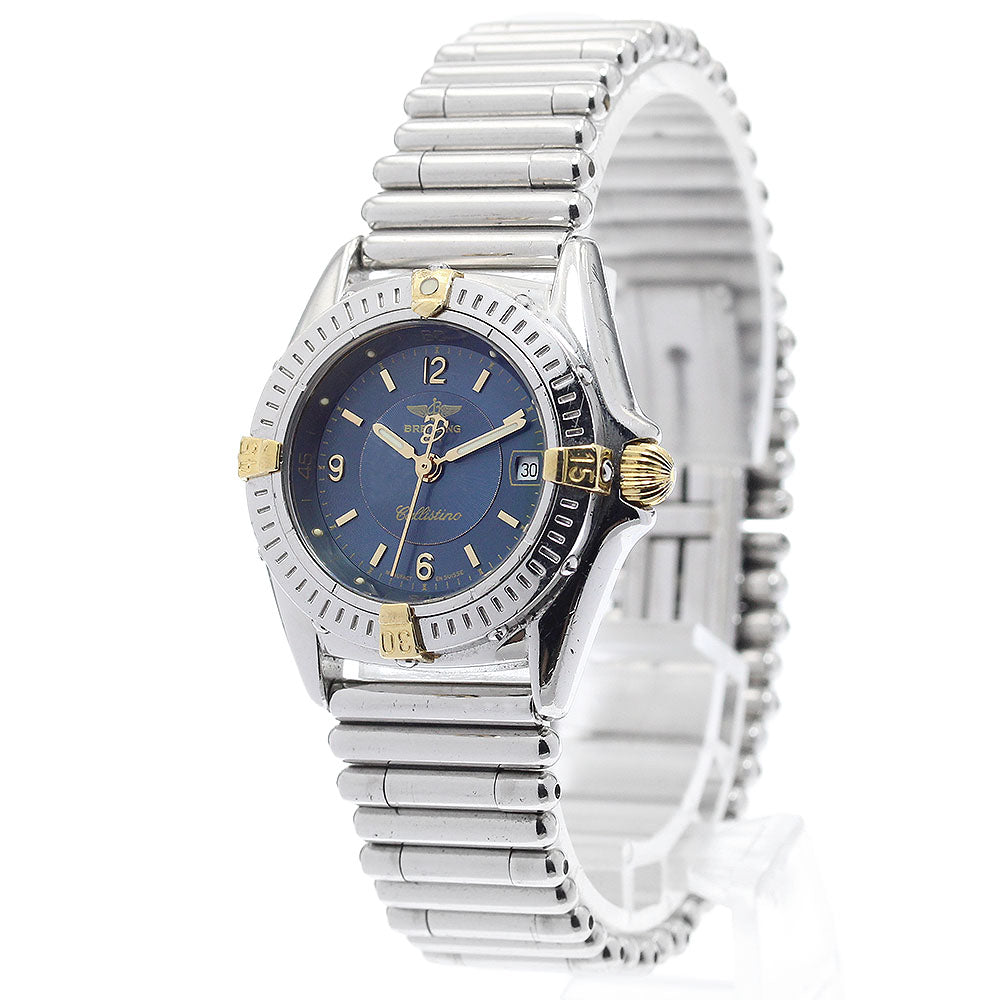 BREITLING Calistino B52045.1 Date Navy Dial Quartz Ladies Watch_898276