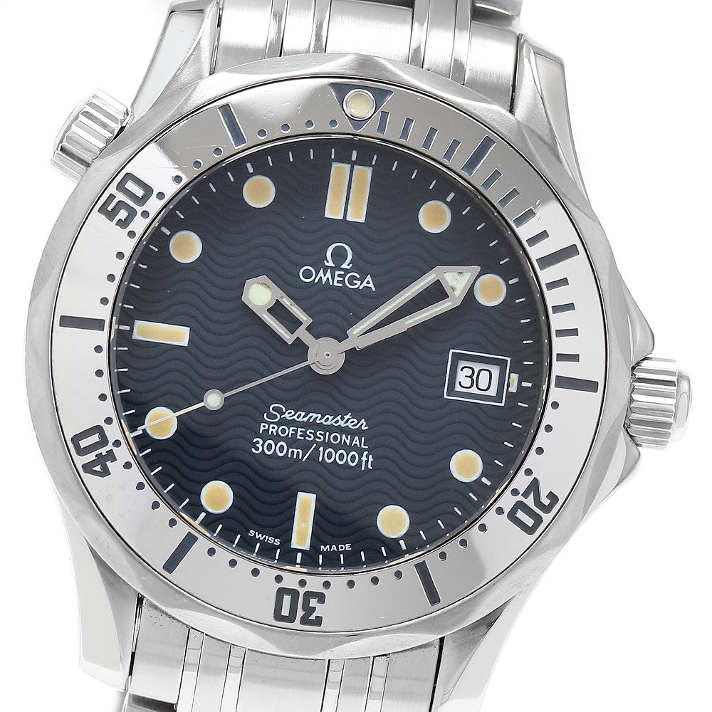 OMEGA Seamaster300 2562.80 Date Navy Dial Quartz Boy's Watch_898295