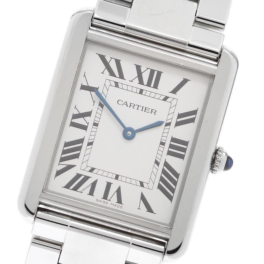 CARTIER Tank solo LM W5200014 Silver Dial Quartz Men's Watch_898656