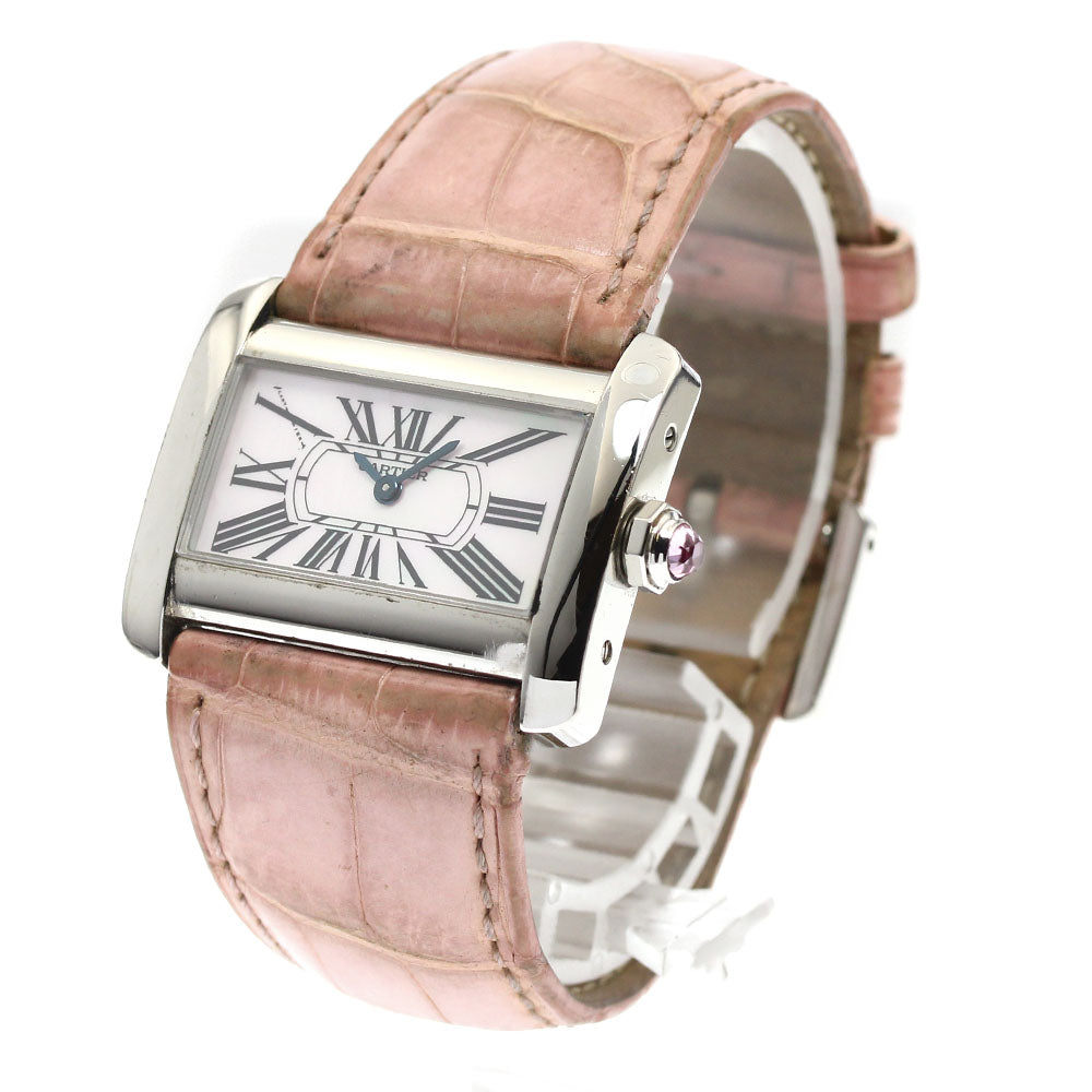 CARTIER tank divan mini W6301455 Pink shell Dial Quartz Ladies Watch_898664