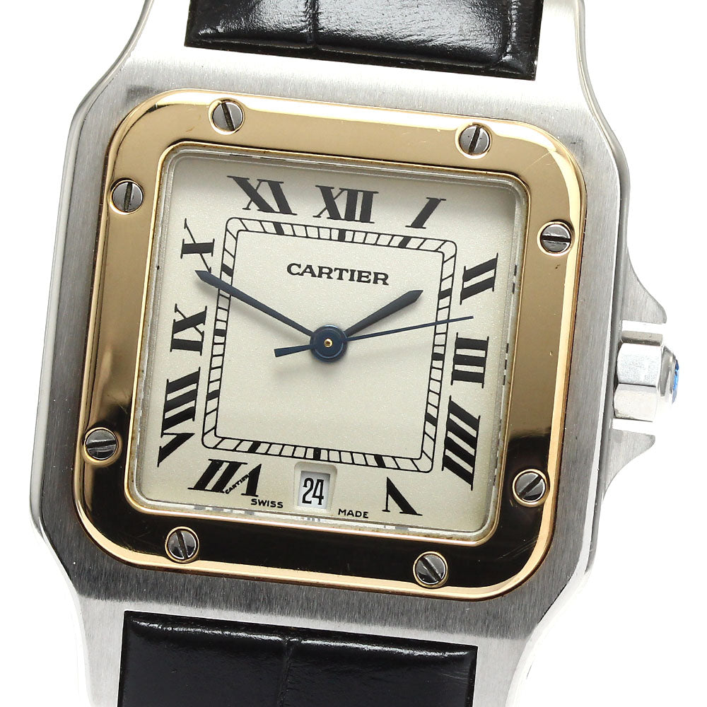 CARTIER Santos Galbee LM W200114B YG bezel beige Dial Quartz Men's Watch_898674
