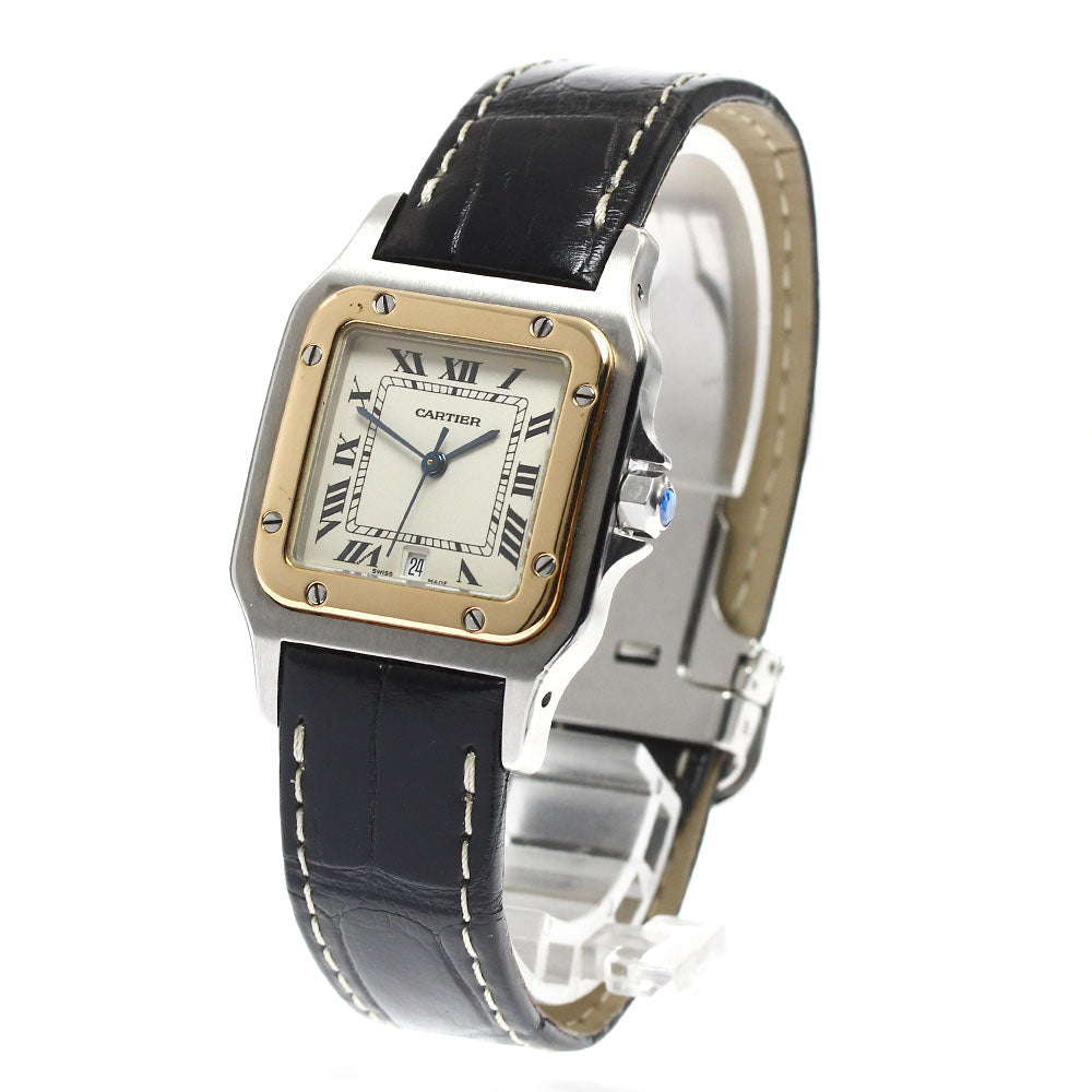 CARTIER Santos Galbee LM W200114B YG bezel beige Dial Quartz Men's Watch_898674