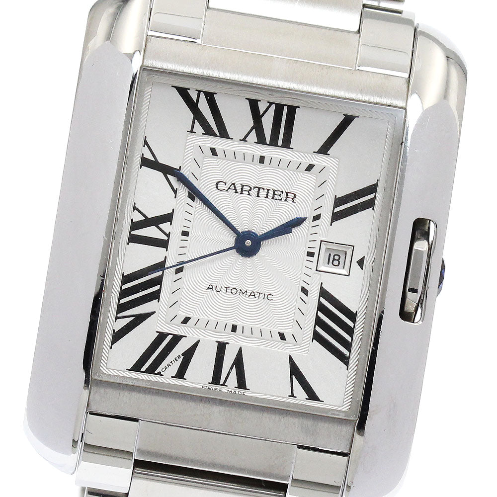CARTIER Tank Anglaise LM W5310009 Date Silver Dial Automatic Men's Watch_898679