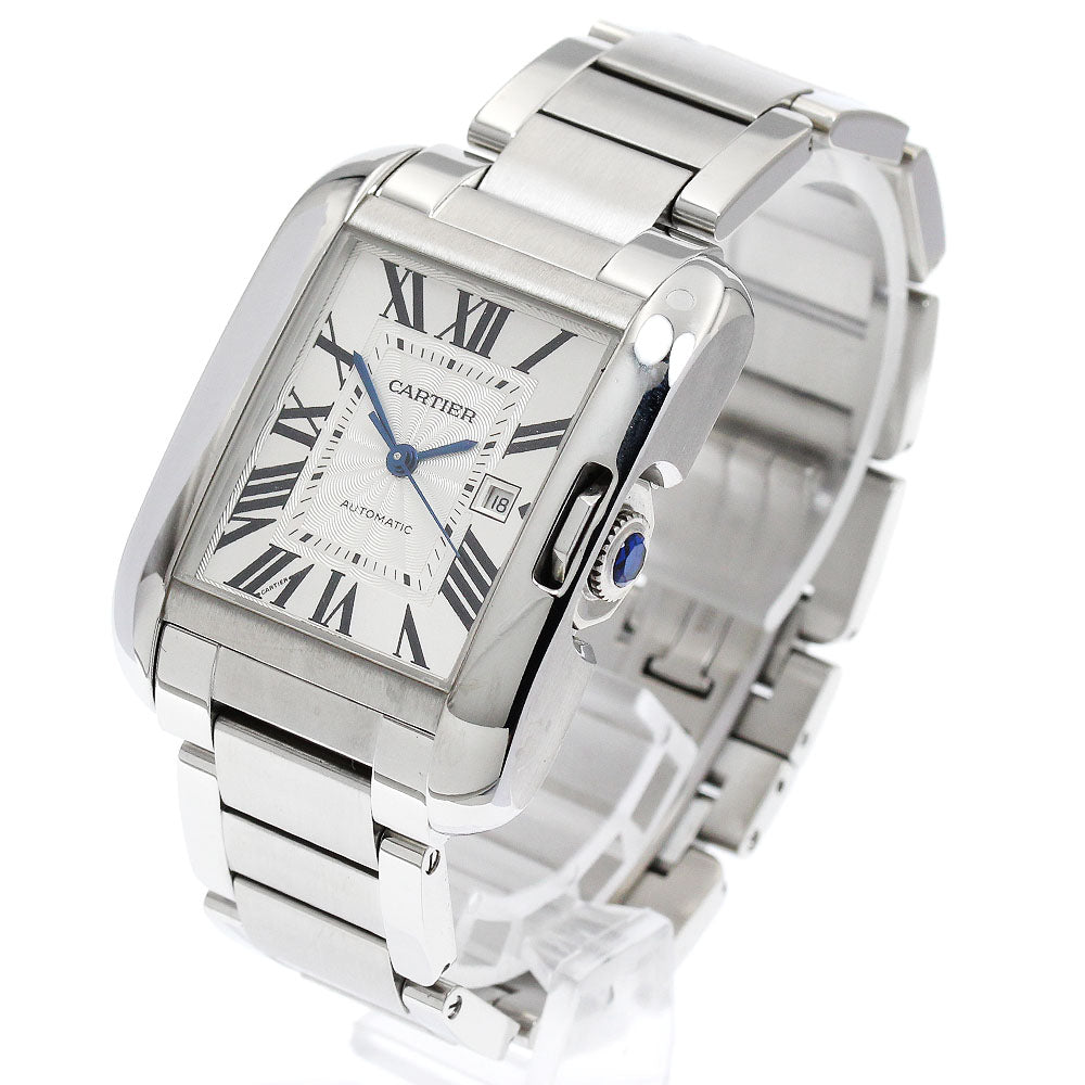 CARTIER Tank Anglaise LM W5310009 Date Silver Dial Automatic Men's Watch_898679