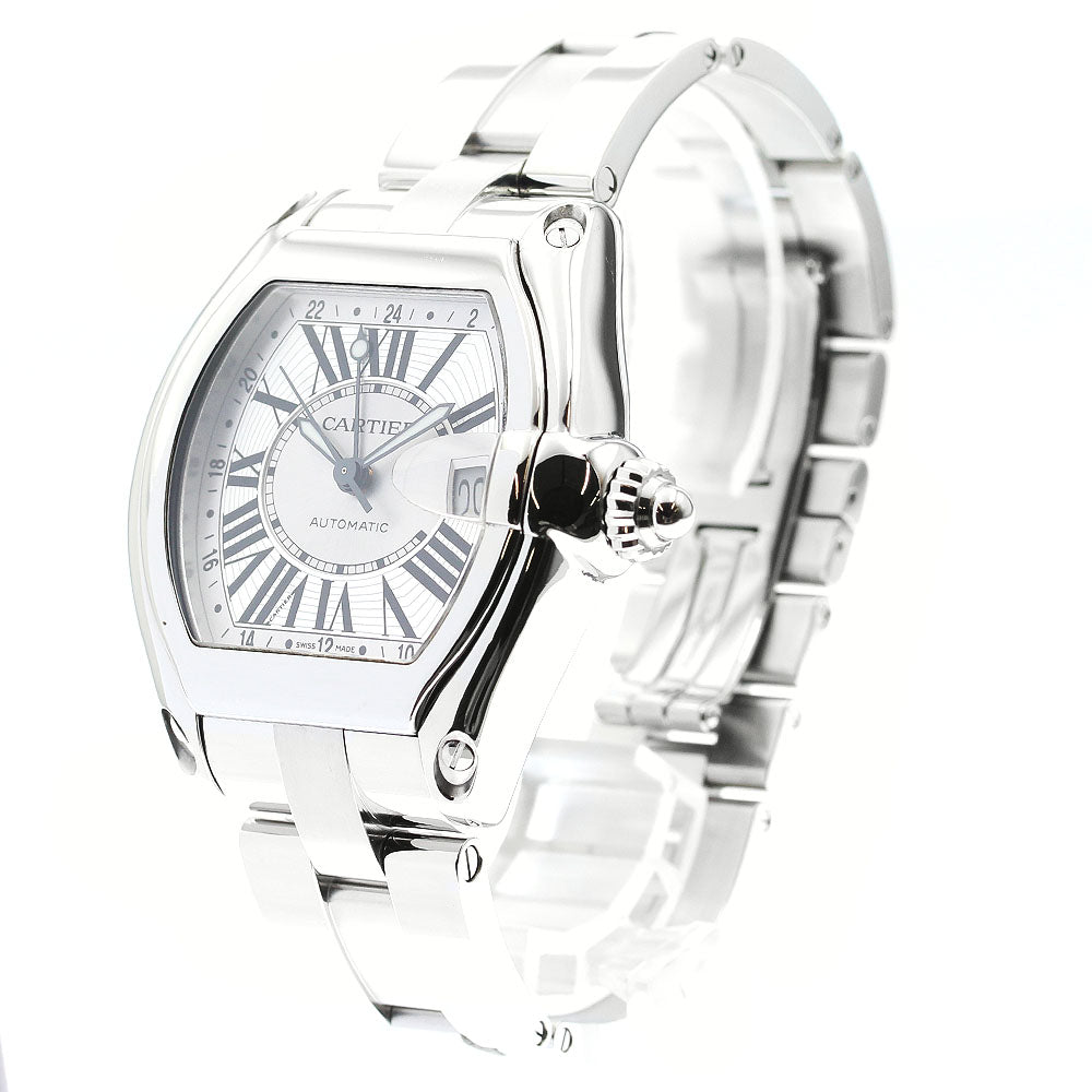 CARTIER Roadster W62032X6 GMT Silver Dial Automatic Men's Watch_898735