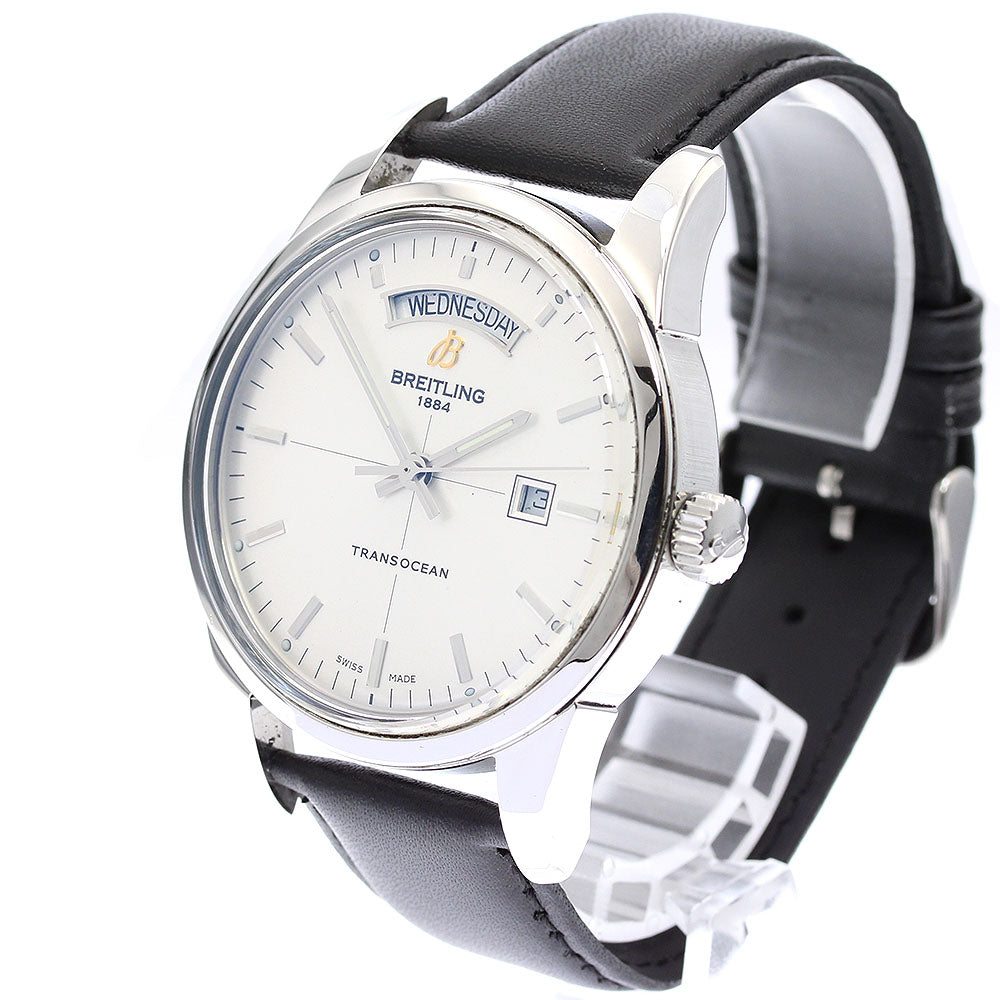 BREITLING Transocean A45310 Day date Silver Dial Automatic Men's Watch_898770
