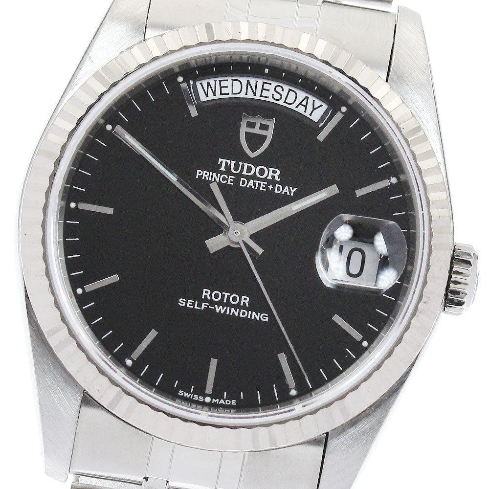 TUDOR Prince Date Day 76214 WG bezel black Dial Automatic Men's Watch_898787