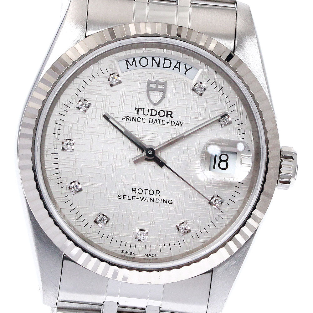 TUDOR Prince Date Day 76214 10P Diamond WG Bezel Automatic Men's Watch_898805