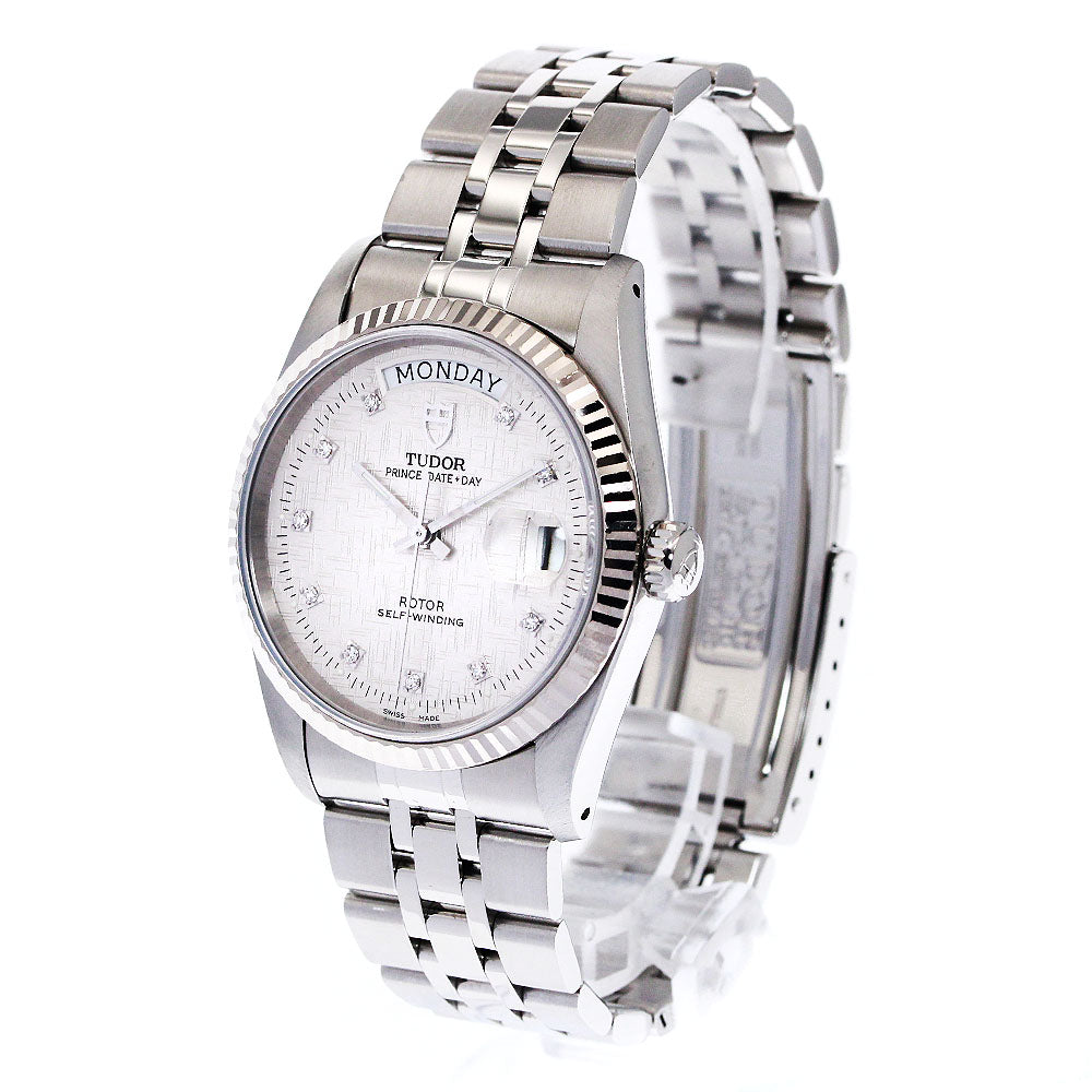 TUDOR Prince Date Day 76214 10P Diamond WG Bezel Automatic Men's Watch_898805