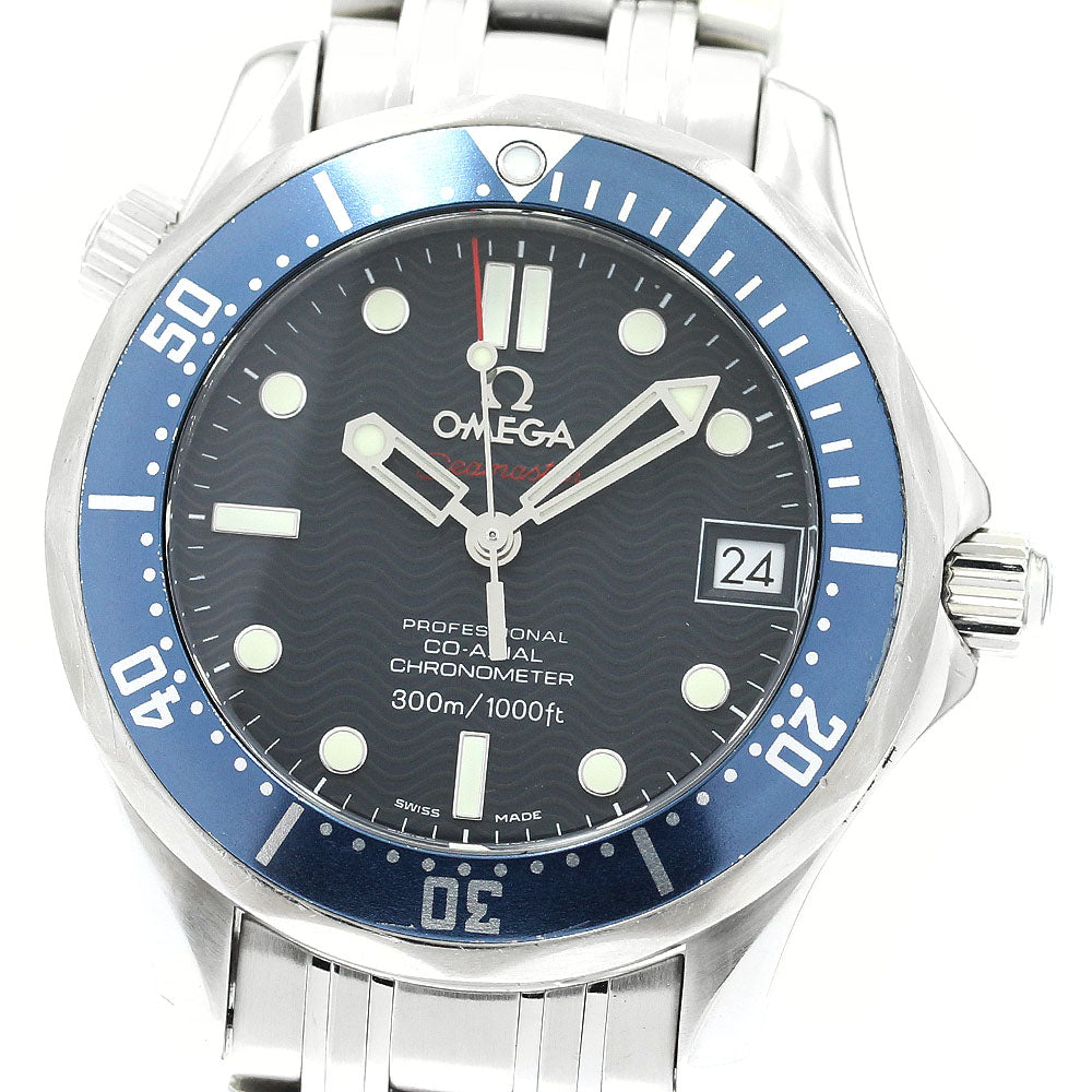 OMEGA Seamaster300 2222.80 Date Co-Axial Navy Dial Automatic Boy's Watch_898825