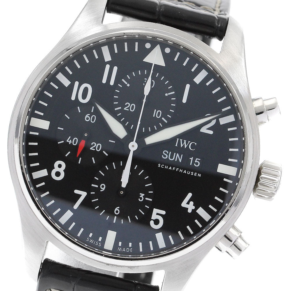 IWC SCHAFFHAUSEN Pilot watch IW377709 Day-Date Chronograph black Dial Automatic Men's Watch_898836
