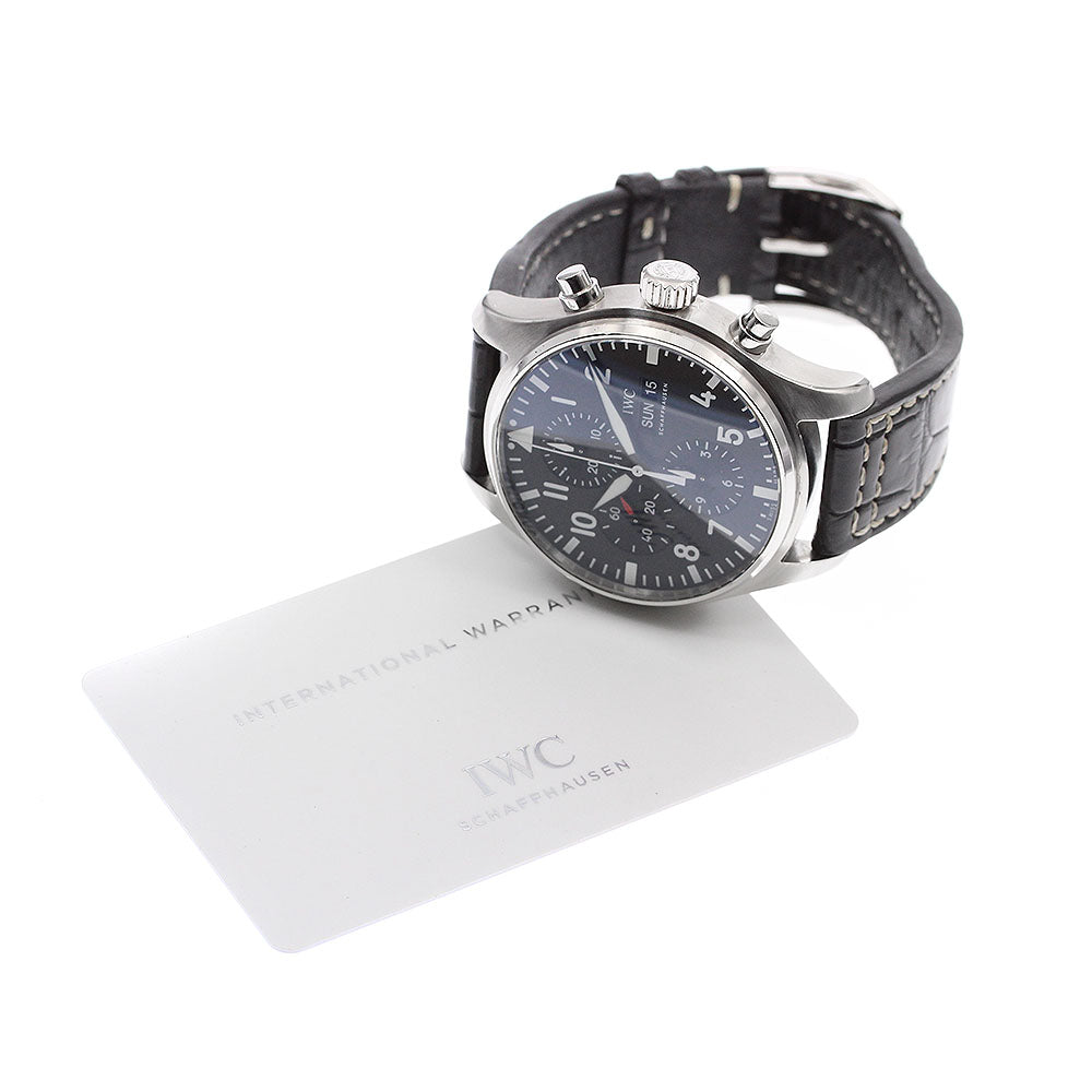 IWC SCHAFFHAUSEN Pilot watch IW377709 Day-Date Chronograph black Dial Automatic Men's Watch_898836