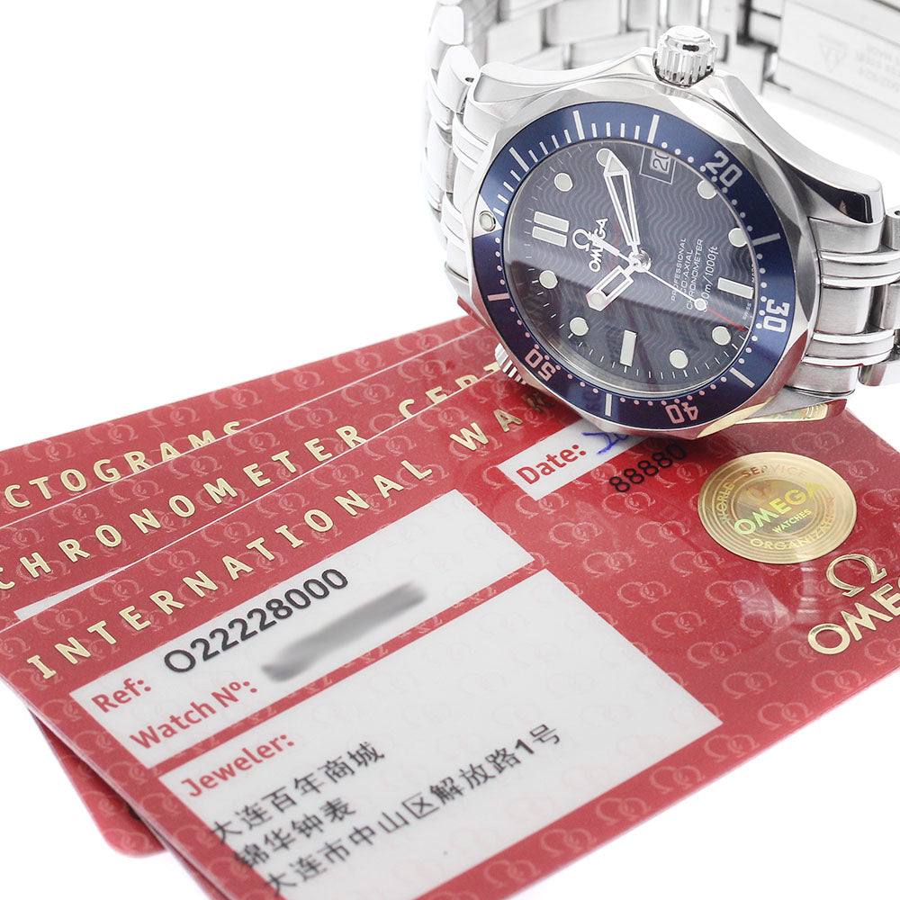 OMEGA Seamaster300 2222.80 Date Co-Axial Navy Dial Automatic Boy's Watch_898839