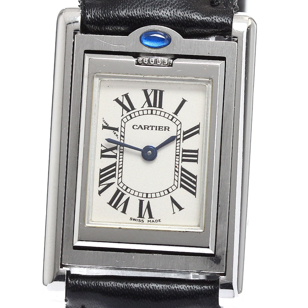 CARTIER Tank bath culant SM W1011155 Silver Dial Quartz Ladies Watch_898888