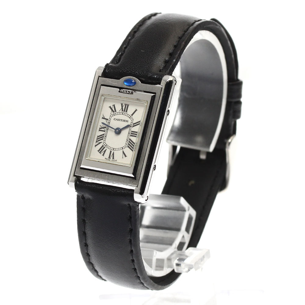 CARTIER Tank bath culant SM W1011155 Silver Dial Quartz Ladies Watch_898888