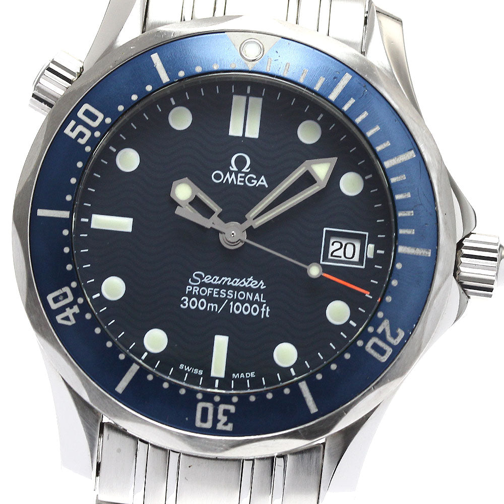 OMEGA Seamaster300 2561.80 Date Navy Dial Quartz Boy's Watch_898936