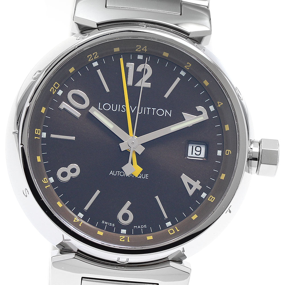 LOUIS VUITTON Tambour Q1131 GMT date Brown Dial Automatic Men's Watch_898942