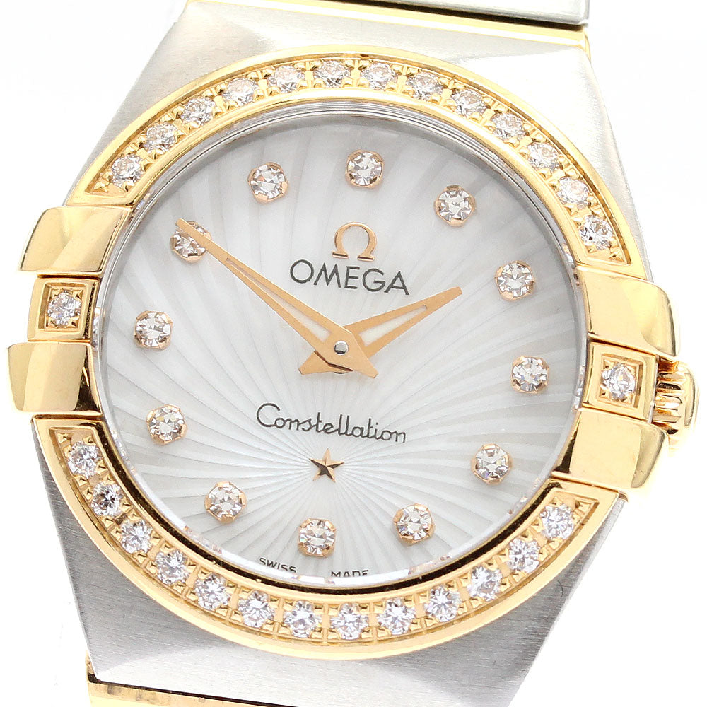 OMEGA Constellation 123.25.24.60.55.006 Diamond Bezel 12P Diamond White shell Dial Quartz Ladies Watch_898950