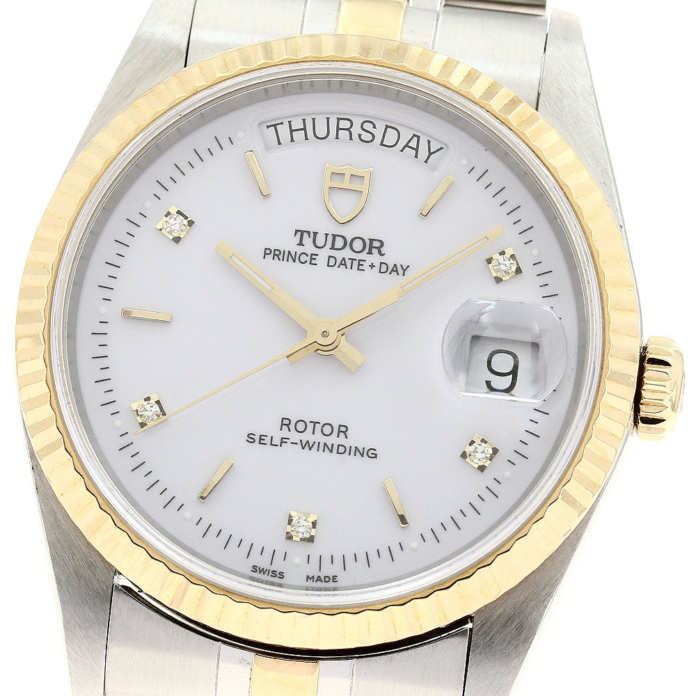 TUDOR Prince Date Day 76213 YG2 tone 5P diamond Automatic Men's Watch_899035