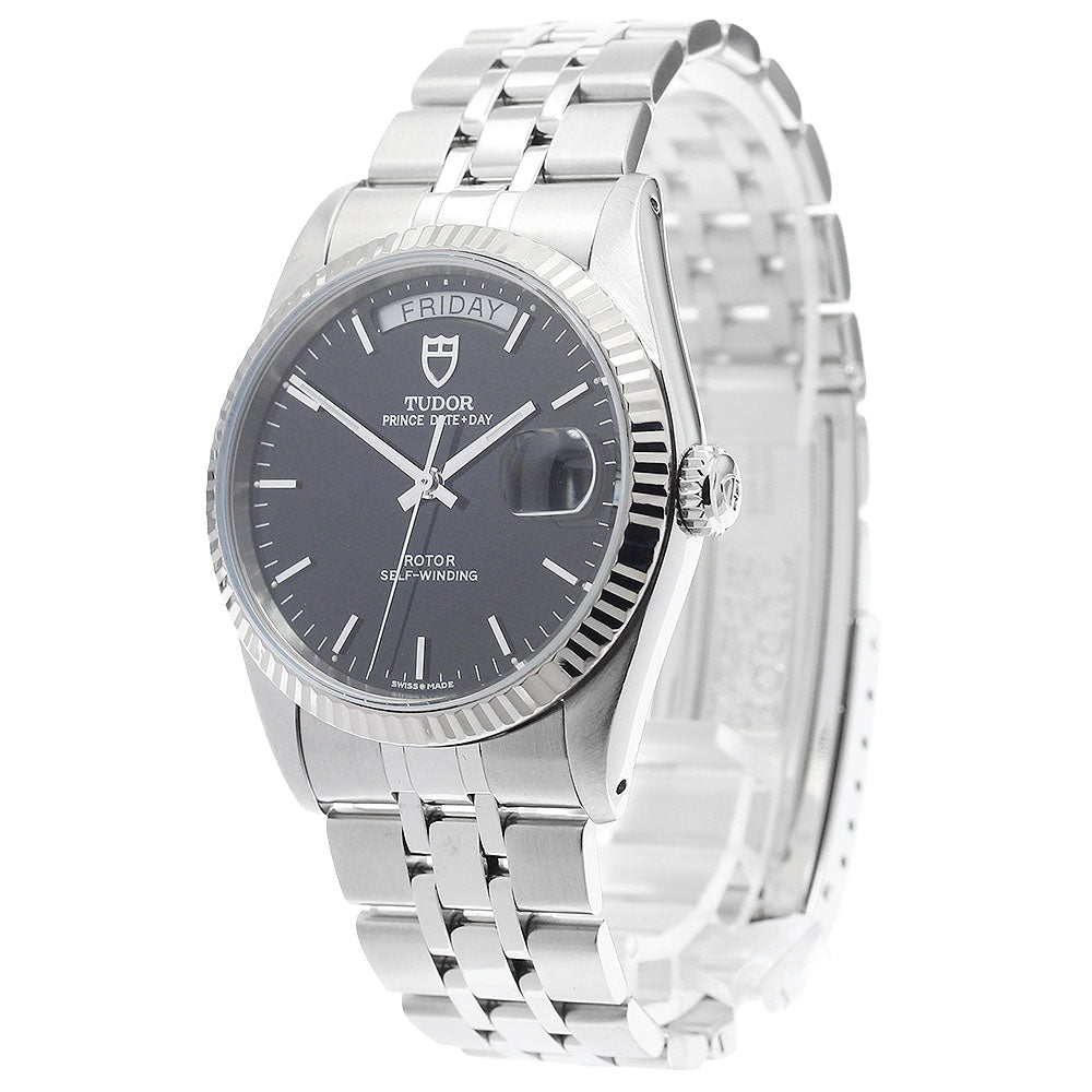 TUDOR Prince Date Day 76214 WG bezel Black Dial Automatic Men's Watch_899056
