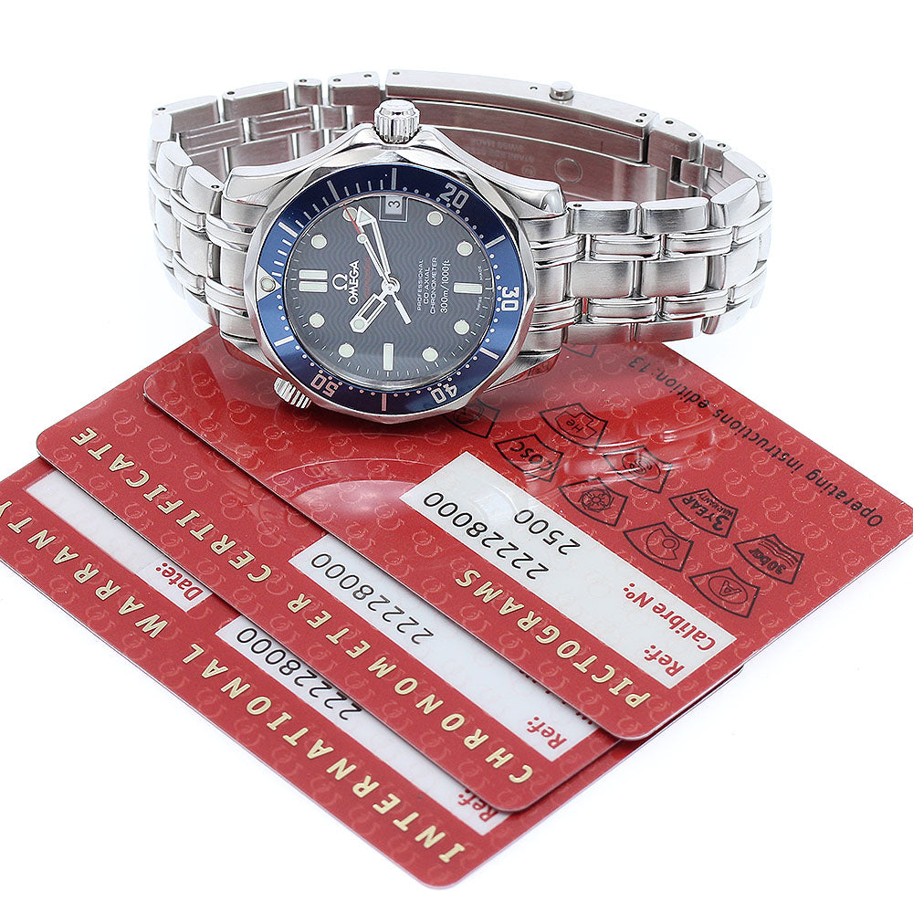 OMEGA Seamaster300 2222.80 Date Co-Axial Navy Dial Automatic Boy's Watch_899086