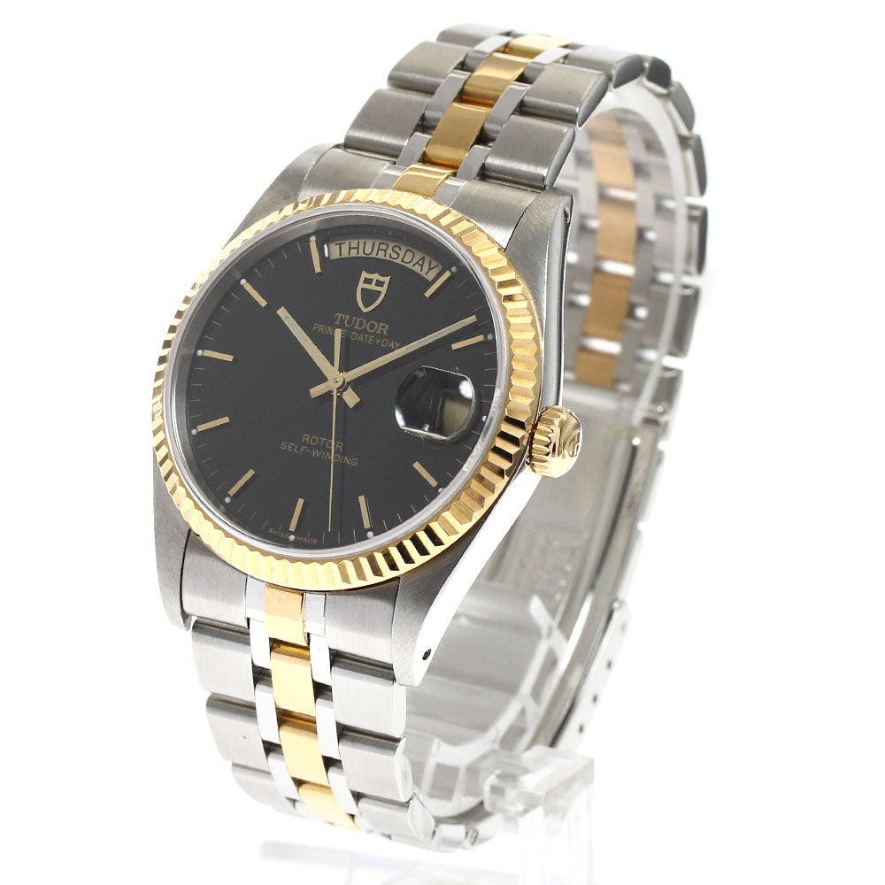 TUDOR Prince Date Day 76213 YG2 tone Black Dial Automatic Men's Watch_899109
